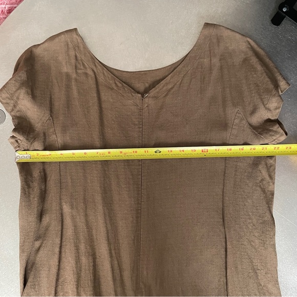 Eileen Fisher Linen Blend Olive Green Dress, EUC, Large - Picture 9 of 15